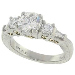 Flawless 1.02 Carat GIA Cert Diamond Platinum Engagement Ring
