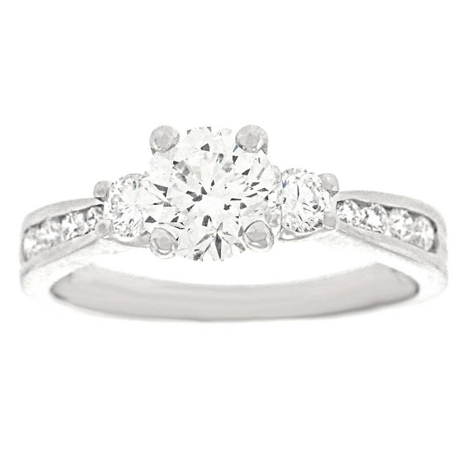 Beautiful 1.0 Carat Platinum Engagement Ring GIA Report