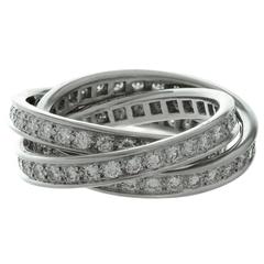Trinity de Cartier Diamond Gold Band Ring 