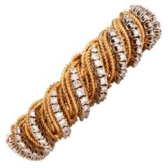 Diamond Gold Flexible Braided Bracelet 5