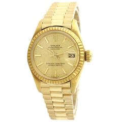 Used Rolex Lady's Yellow Gold President Automatic Wristwatch Ref 6917