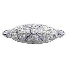Antique Sapphire Diamond Platinum Brooch Antique Sapphire Diamond Platinum Brooch