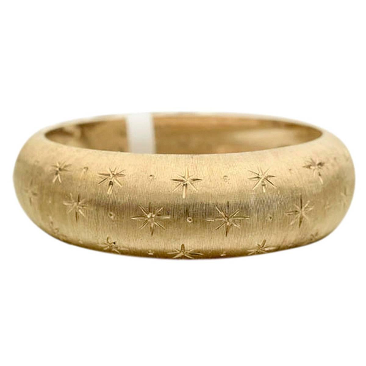 Buccellati Engraved ​Gold Band Ring