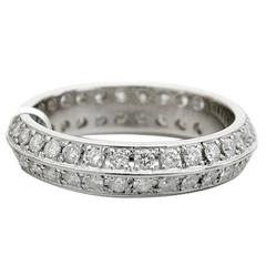 Diamond Platinum "Knife Edge" Eternity Band Ring