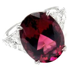 Tiffany & Co. 6.07 Carat Rubellite Diamond Platinum Ring