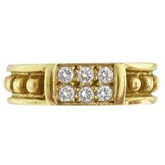 Judith Ripka Diamond Gold Beaded Band Ring