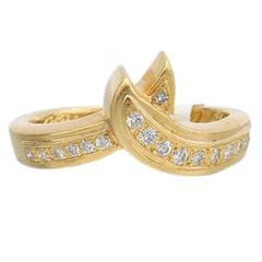 Diamond Gold Entwined Ribbon Band Ring