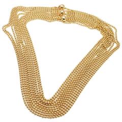 Vintage Cartier Draperie de Decollete 10 Strand Gold Necklace