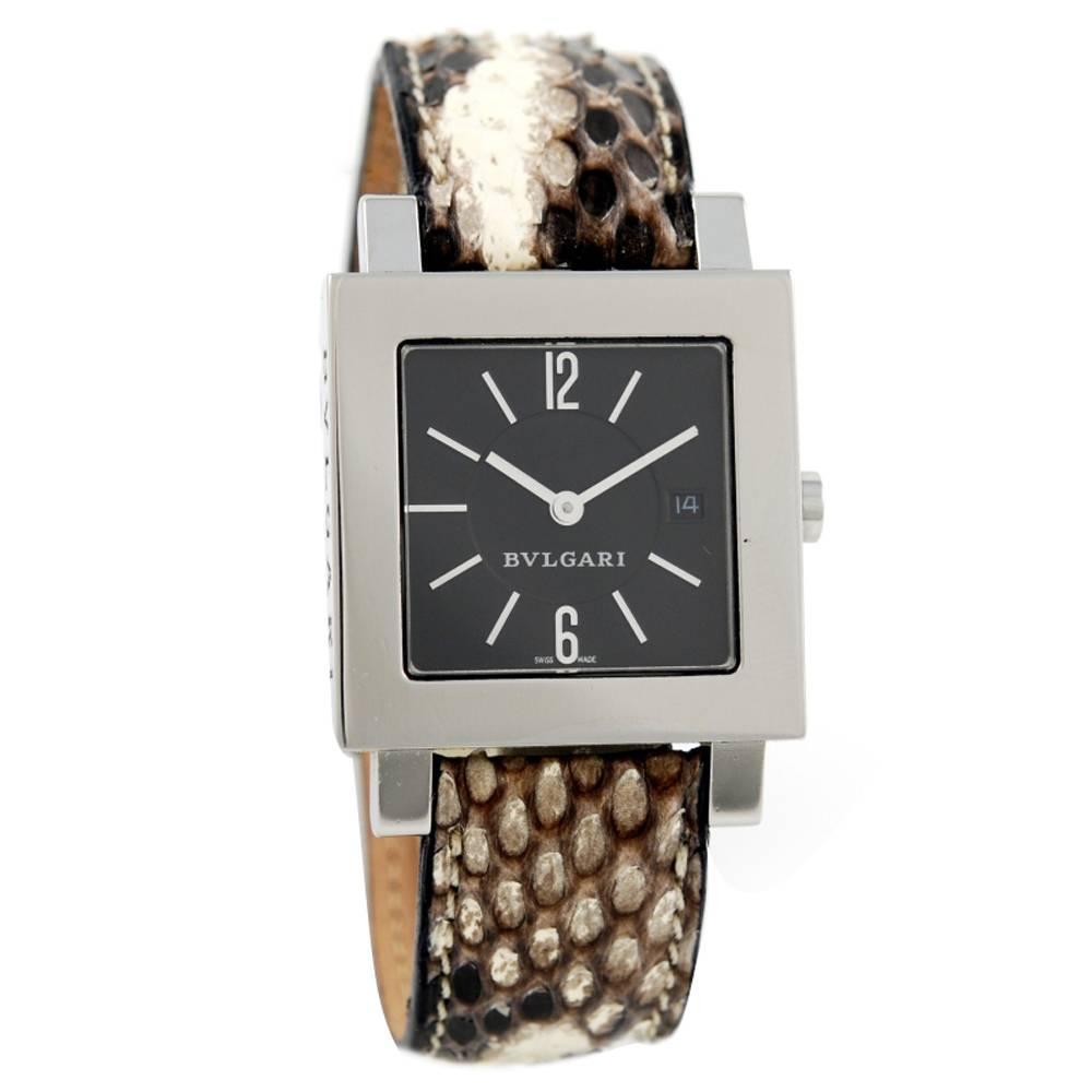 Bulgari Stainless Steel Square Quartz Wristwatch Ref SQ 29 SL For Sale at  1stDibs