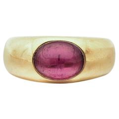 Vintage Tiffany Pink Tourmaline Gold Gypsy Ring