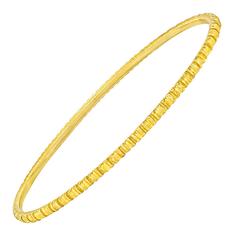Lalaounis ribbed and engraved Gold Bangle Bracelet
