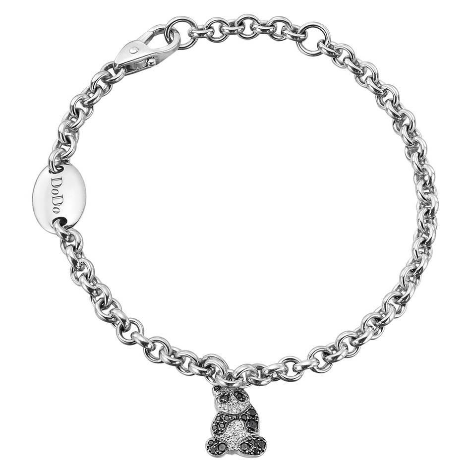 DoDo Pavé Diamond Gold Panda Charm Bracelet