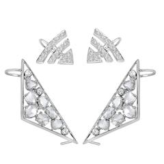 VIVAAN Rosecut Diamond Ear Cuff set, in 18k White Gold