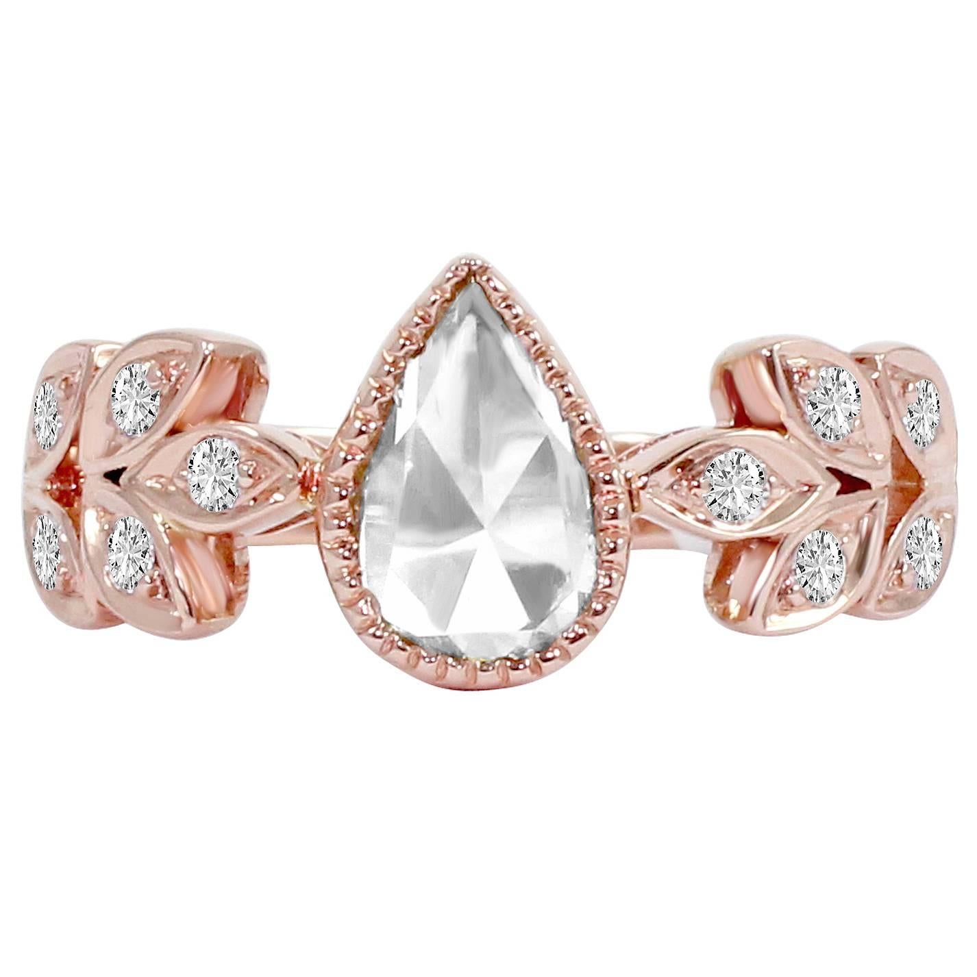 Vivaan Rose and Brilliant Cut Diamonds Rose Gold Ring For Sale