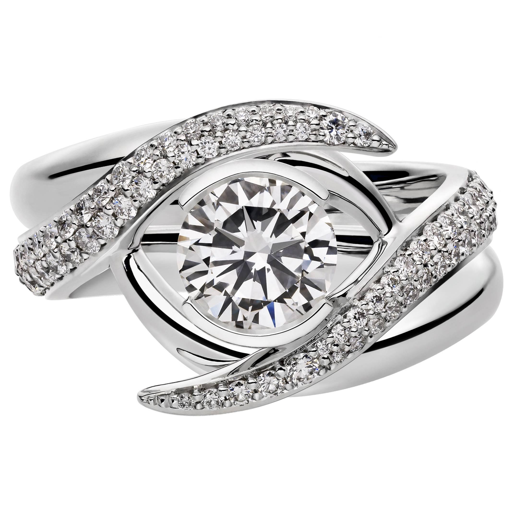 Shaun Leane 1.00ct Inward Interlocking Engagement Ring Set  For Sale
