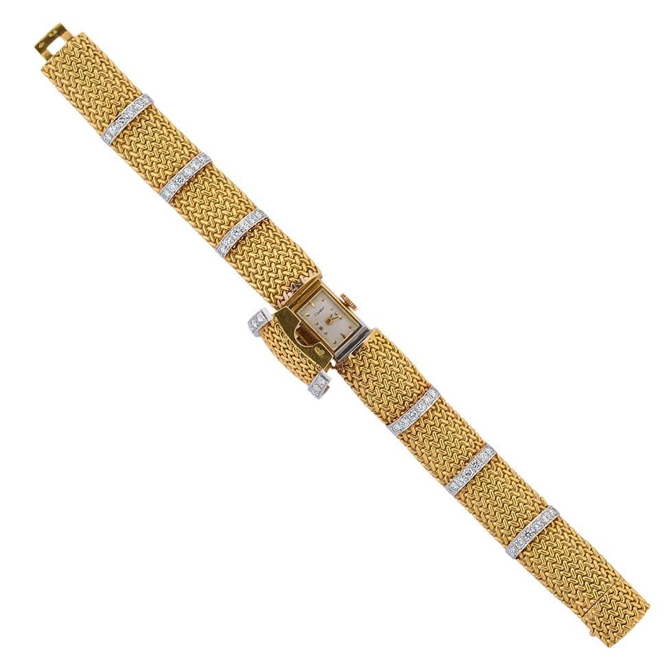 Cartier Lady's Yellow Gold Diamond bracelet wristwatch
