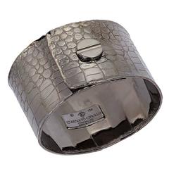 Black Rhodium Sterling silver cuff with screw 3