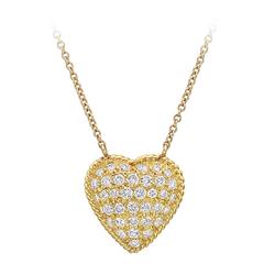 Van Cleef & Arpels ​Pavé Diamond Heart Pendant Necklace