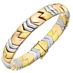 Bulgari ​Tri-Colored Gold "Parentesi" Cuff Bracelet