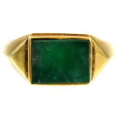 Jade Yellow Gold Ring