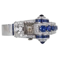 pavel buhre lady's diamond sapphire automatic wristwatch 