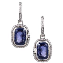 Color Change Sapphire Diamond gold Earrings