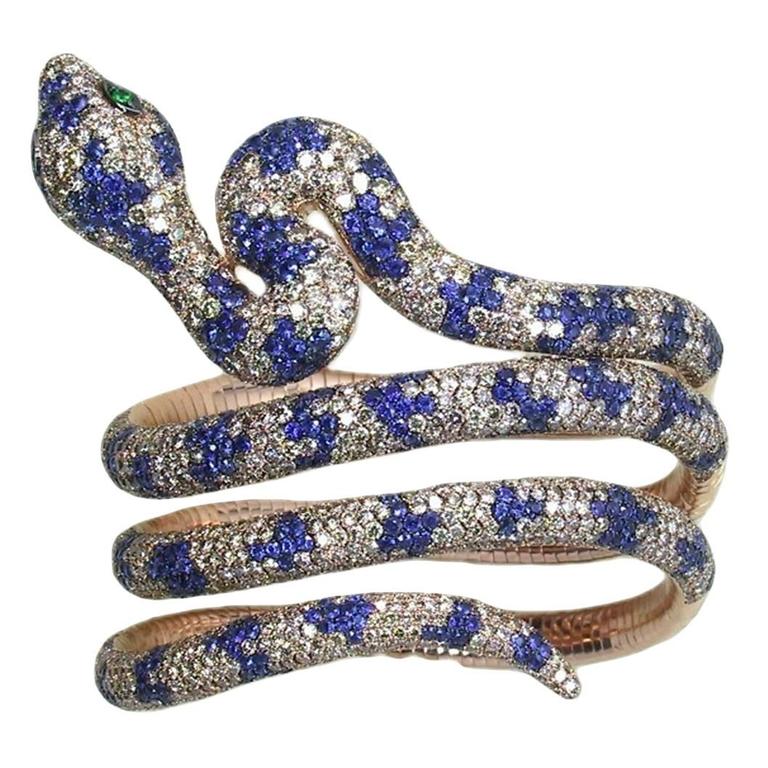 Captivating Shire Diamond Gold Snake Bracelet For At 1stdibs Captivating Shire Diamond Gold Snake Bracelet For