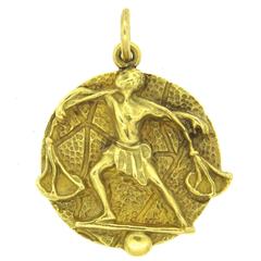 1970s Tiffany & Co Gold Zodiac Sign Libra Pendant