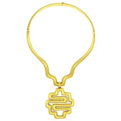 Large Ilias lalaounis Gold Pendant Necklace 6