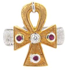 Cazzaniga Ruby Diamond Gold Ring 10