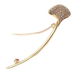 Tiffany & Co. Diamond Gold Flower Pin Brooch