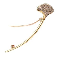 Tiffany & Co. Diamond Gold Flower Pin Brooch 12
