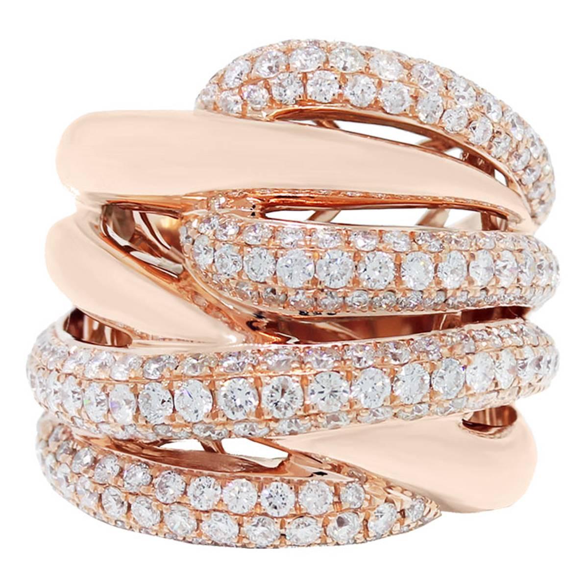 Diamant Gold Crossover Ring