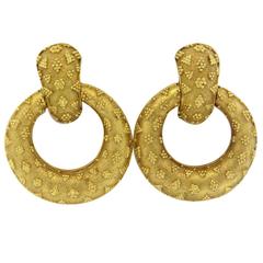 Ilias Lalaounis Gold Doorknocker Earrings