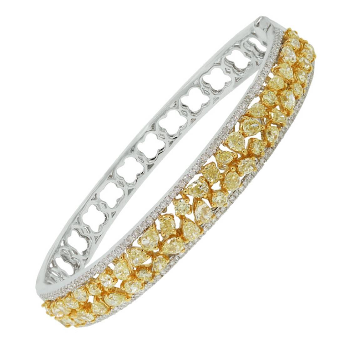 Fancy Yellow Diamond gold Bangle Bracelet