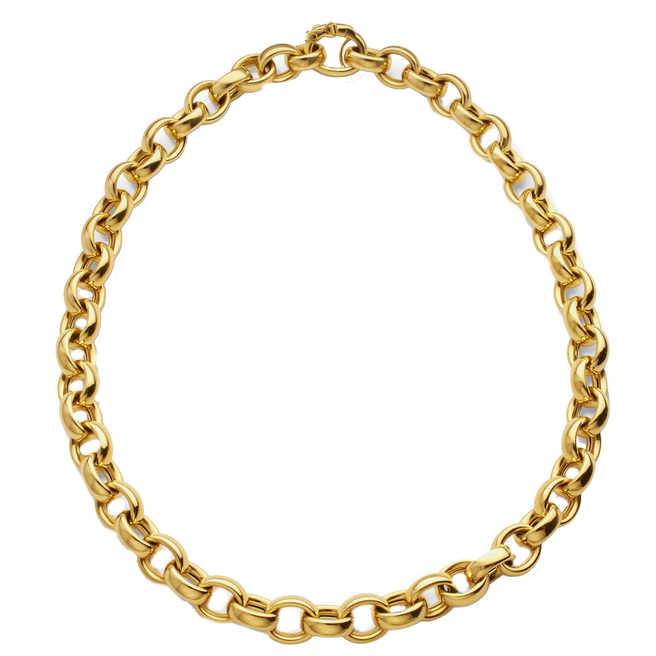 Monica Rich Kosann Gold link Necklace For Sale