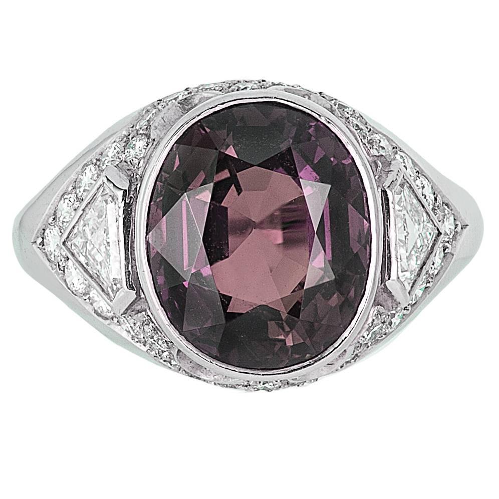 Alexandrite Diamond platinum Ring For Sale