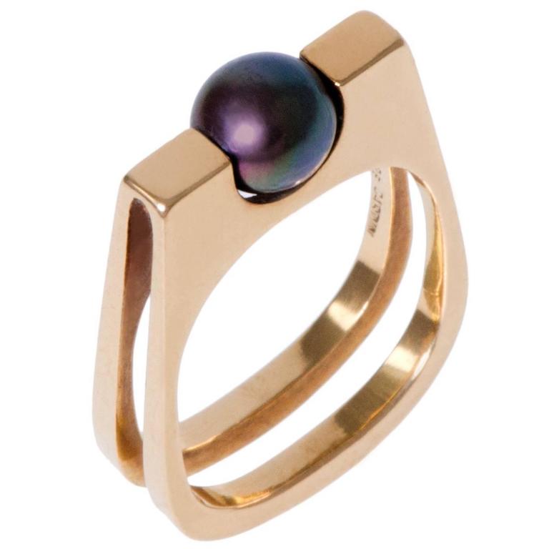 Jean Dinh Van for Pierre Cardin Pearl Gold Ring at 1stDibs | pierre cardin  rings