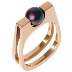 Jean Dinh Van for Pierre Cardin Pearl Gold Ring