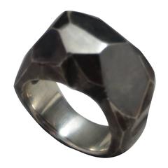 Jean Grisoni Faceted Sterling Silver Faceted Ring, Stamped