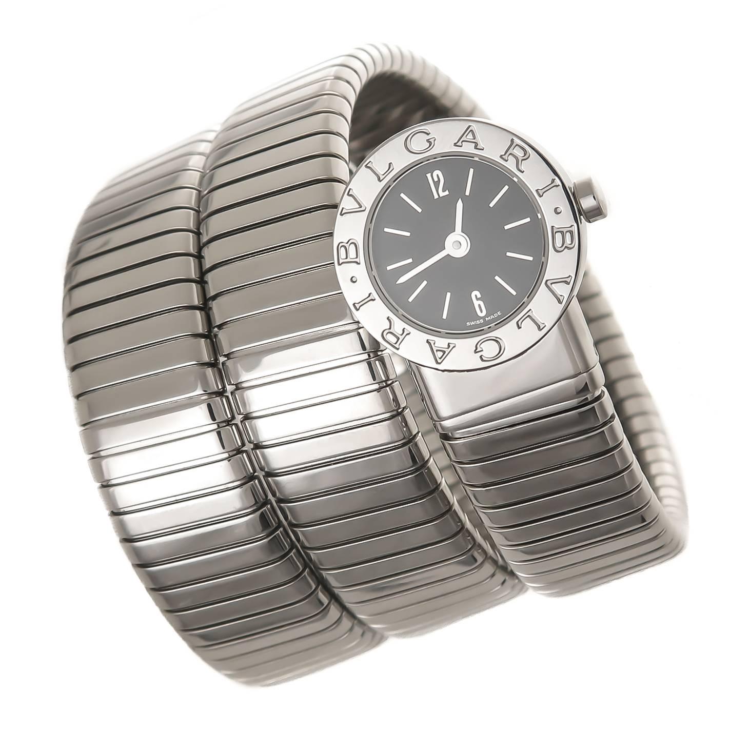 Bulgari Stainless Steel Serpenti Quartz bracelet Wristwatch