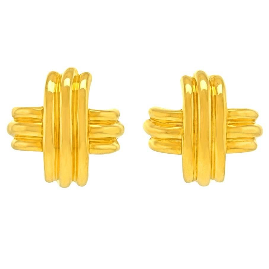 Tiffany & Co. Huge Signature Earrings in Gold