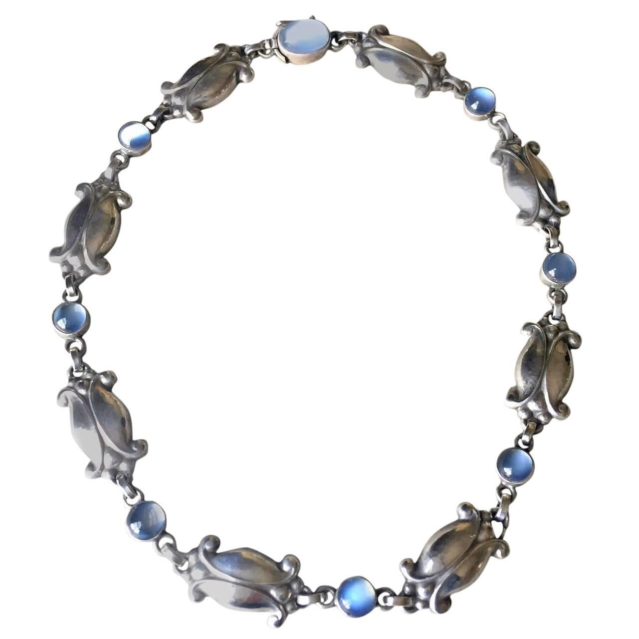 Georg Jensen Sterling Silver Necklace No. 15 with Moonstones
