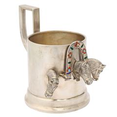 Morozov Silver Troika Tea Glass Holder St. Petersburg 4