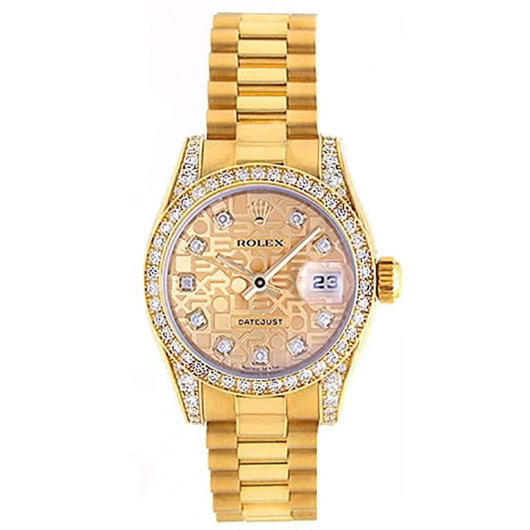 Ladies Rolex President Gold & Diamond Watch 179158 For Sale