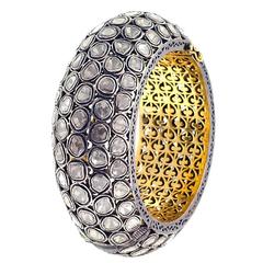 Rosecut Diamond Gold Bangle Bracelet 2