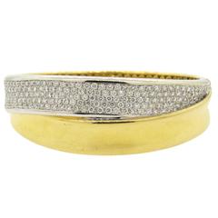 Wempe Crossover Diamond Gold Bangle Bracelet