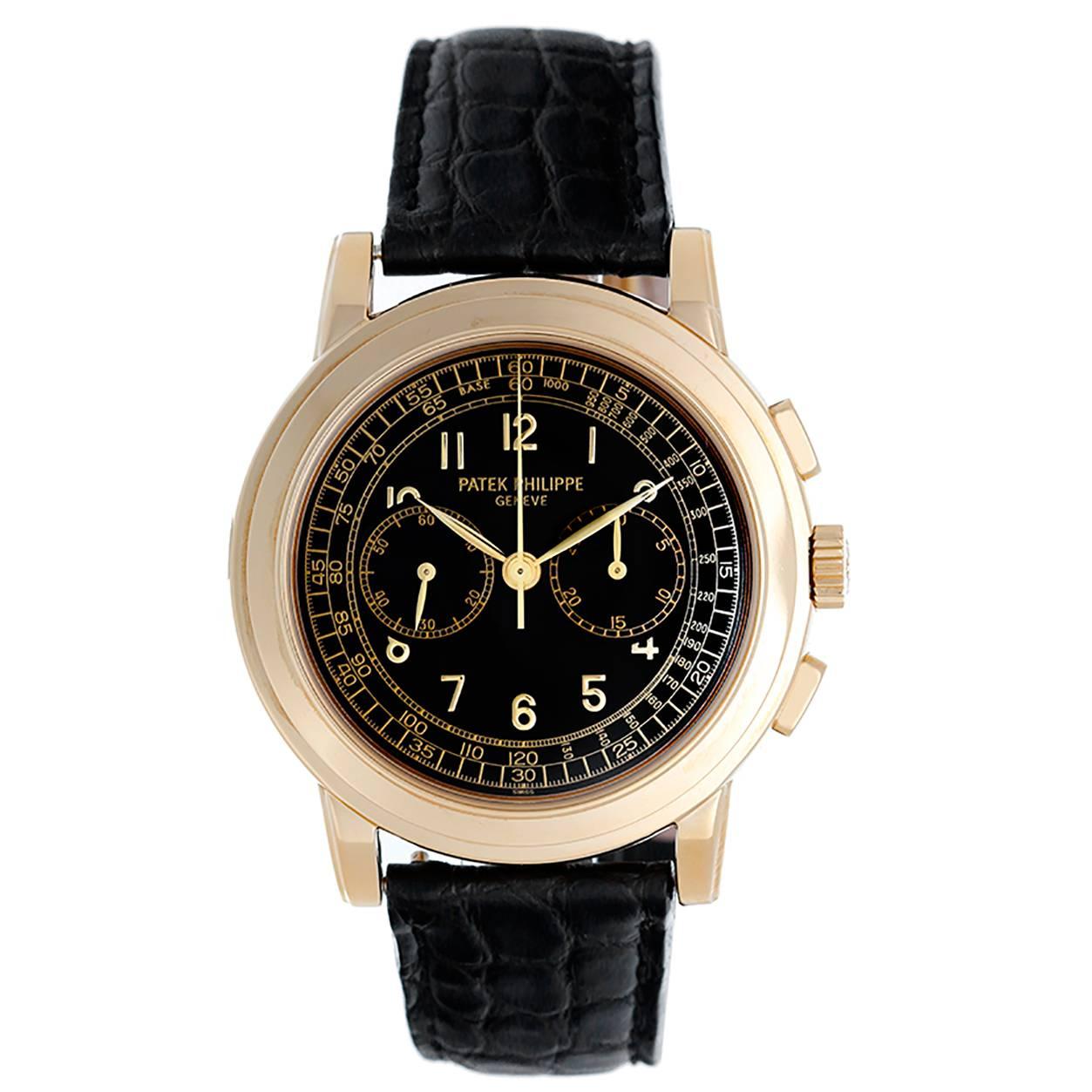 Patek Philippe Yellow Gold Chronograph Automatic Wristwatch 