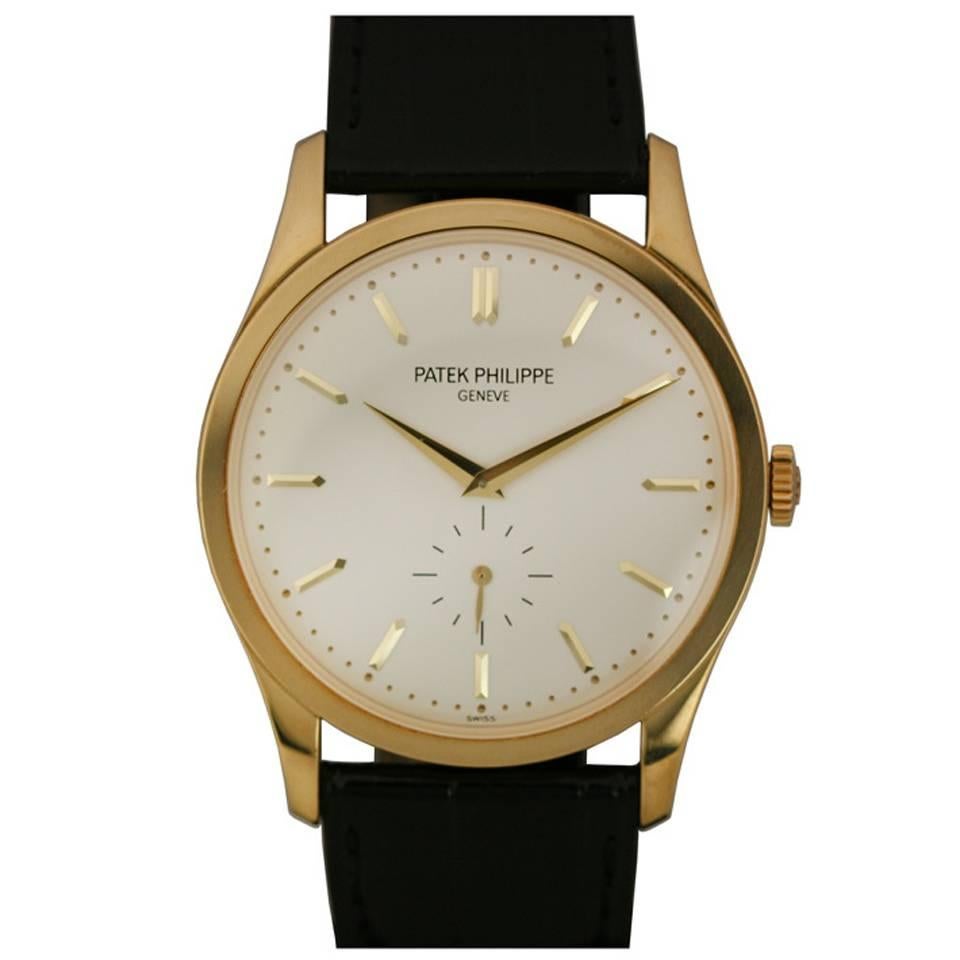 Patek Philippe Yellow Gold Calatrava Wristwatch Ref 5196J 