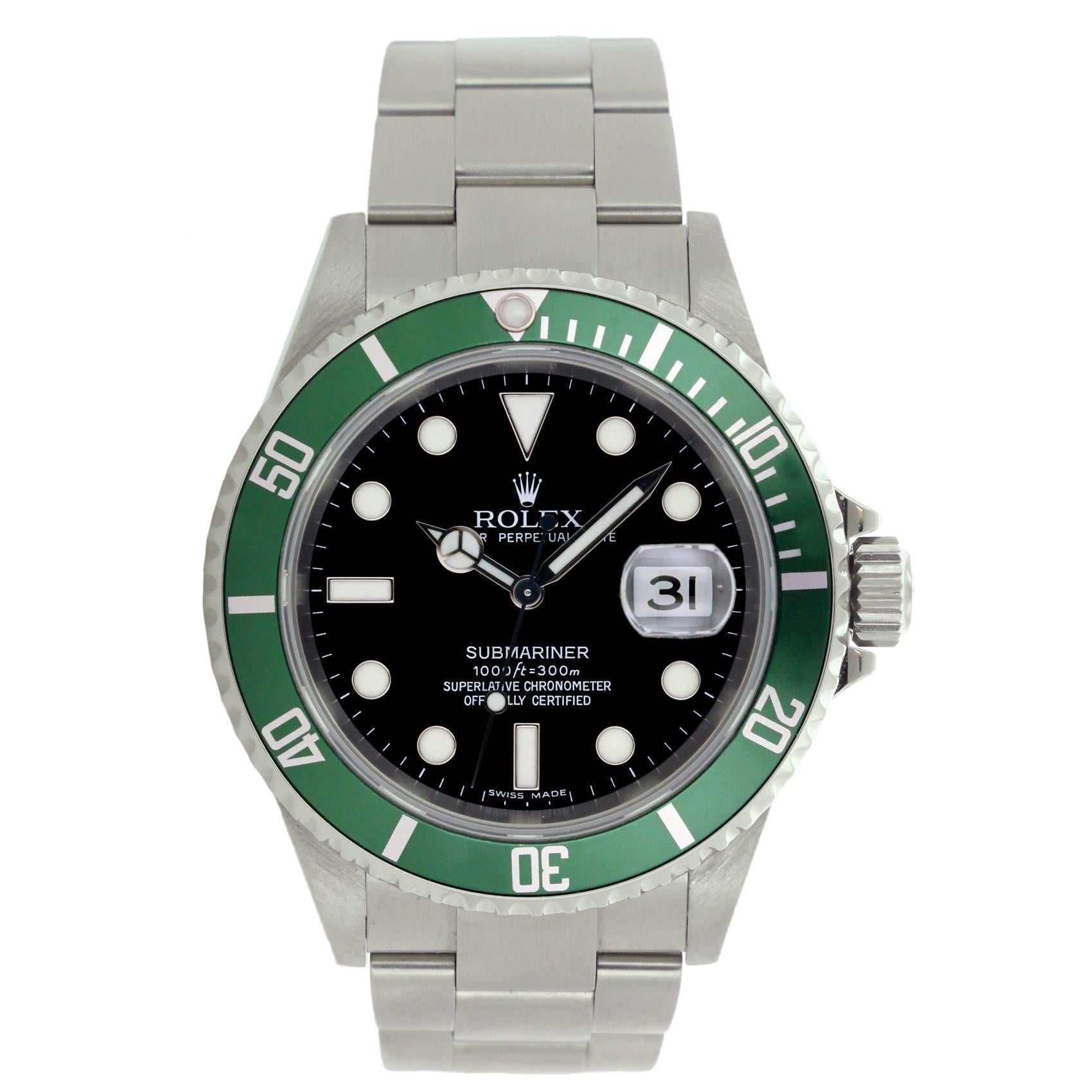 Rolex Stainless Steel Anniversary Ed Submariner Automatic Wristwatch Ref 16610 For Sale